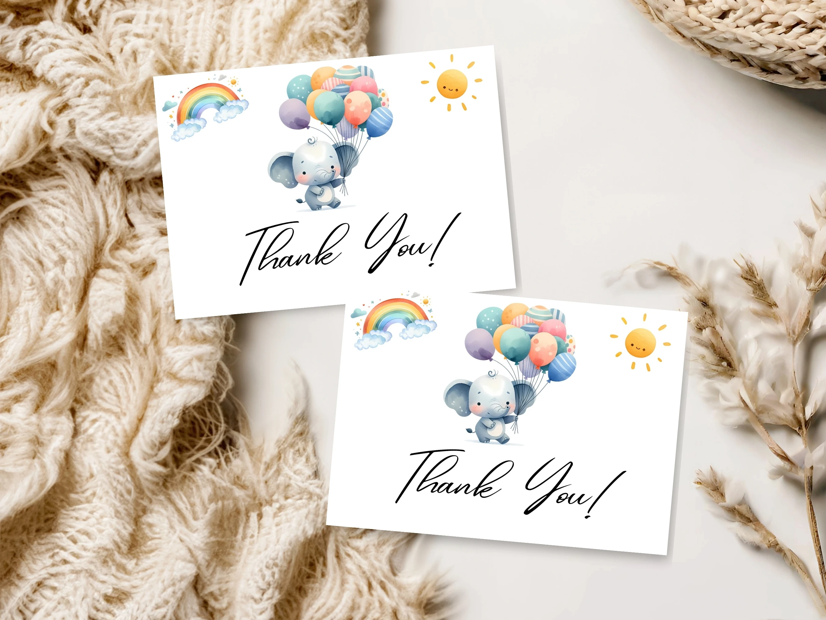 Elephant Baby Shower Invitation Set | Little Peanut Starter Pack | Editable Canva Template | Digital Download
