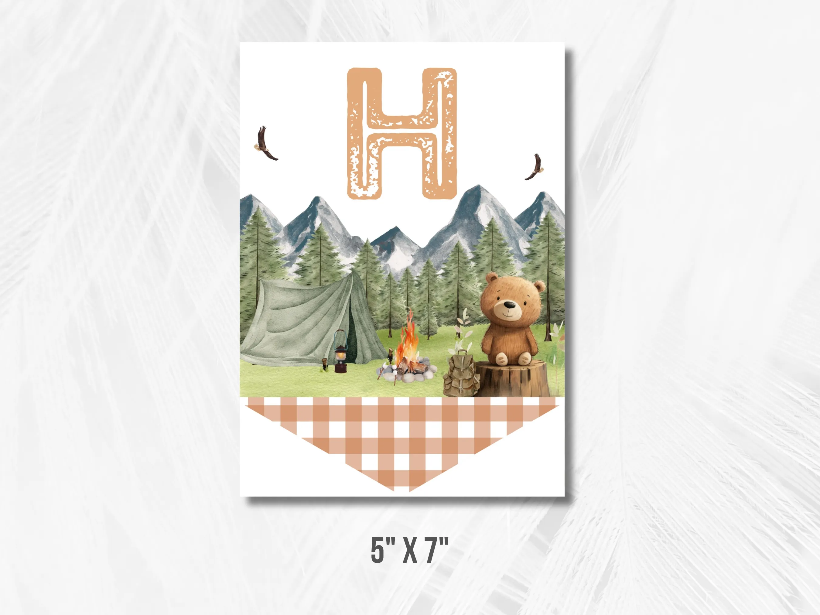 One Happy Camper Happy Birthday Banner | Woodland Birthday Banner | Camping Party Bunting | Woodland Party Wall Banner | Editable Canva Template | Digital Download