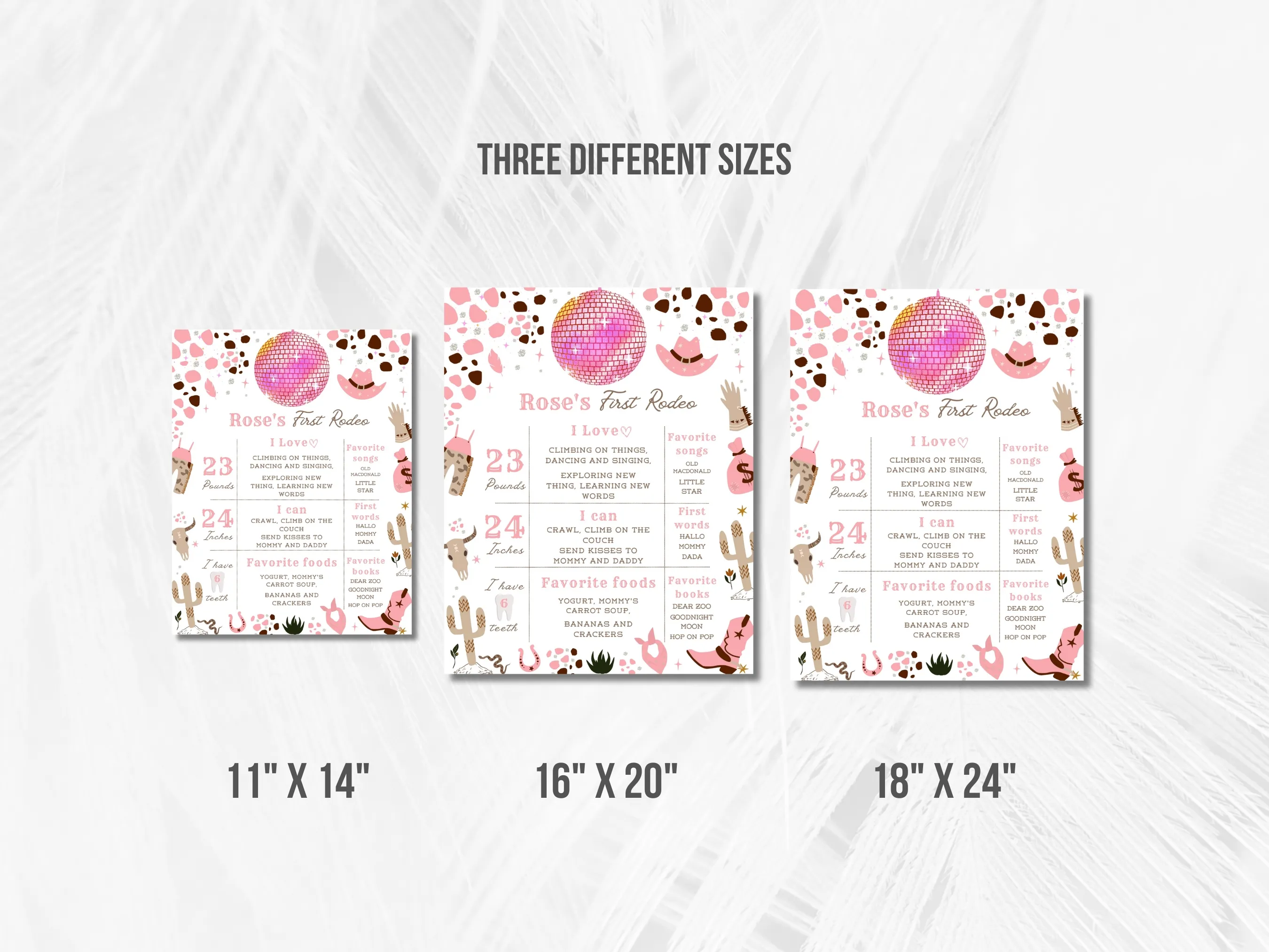 Disco Cowgirl Birthday Milestone Board | Space Cowgirl Milestone Poster | Western Baby Milestone Sign | 1st Birthday Party | Editable Canva Template | Digital Download