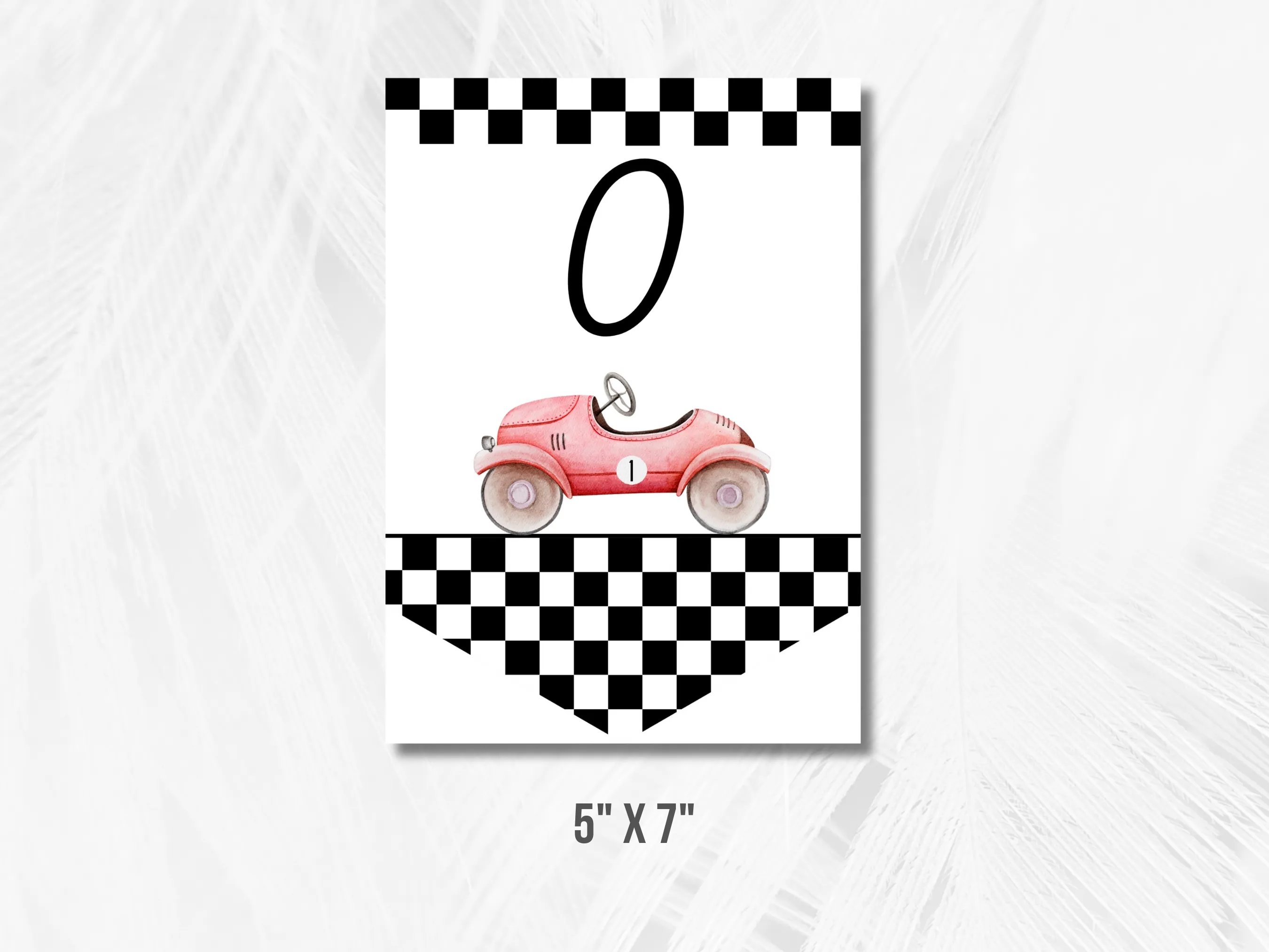 Fast One Birthday High Chair Banner | Red Vintage Race Car ONE Banner | Editable Canva Template | Digital Download