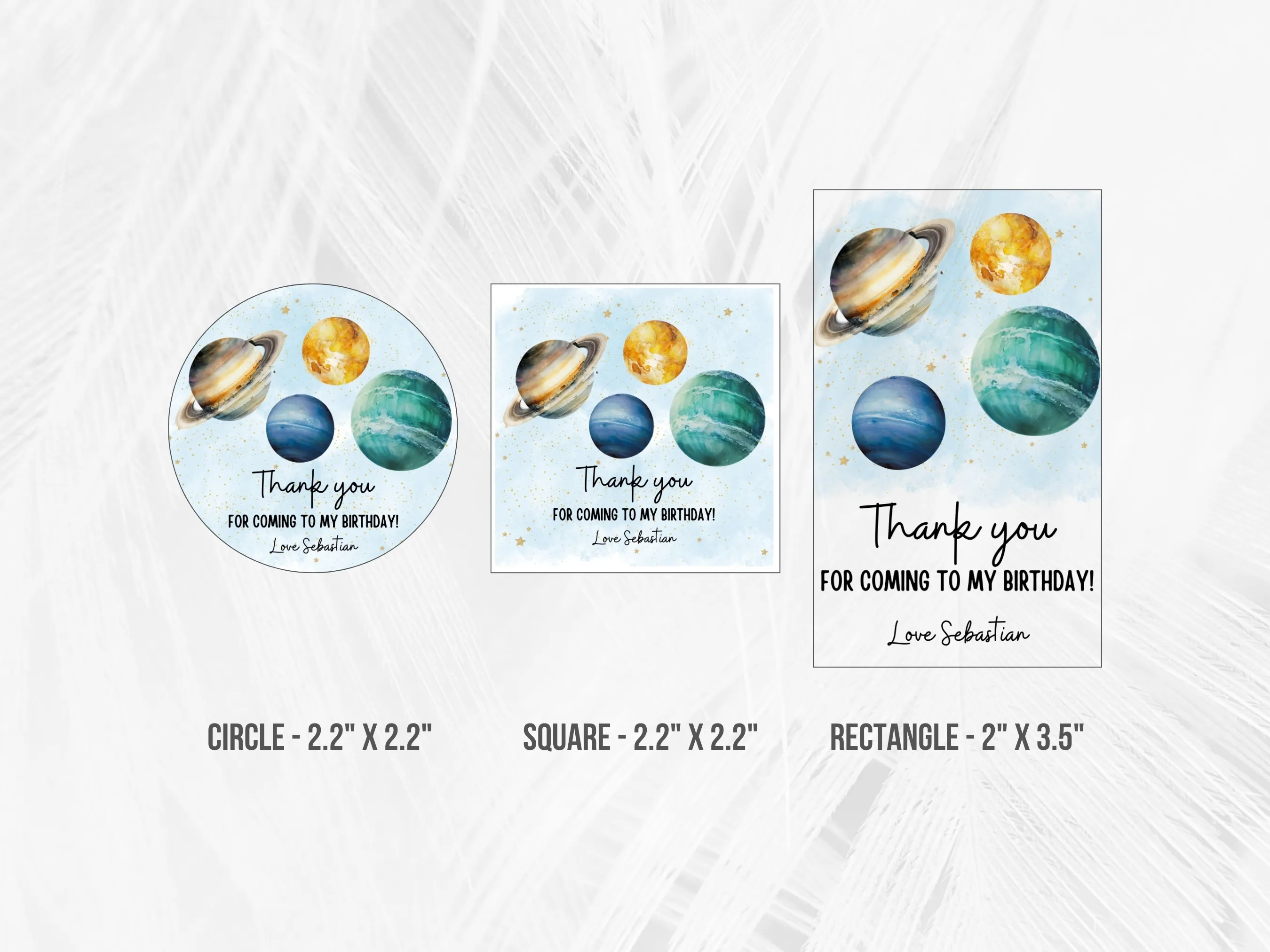 First Trip Around the Sun Birthday Gift Tags | Outer Space Thank You Tags | Space 1st Birthday Favor Labels | Editable Canva Template | Digital Download