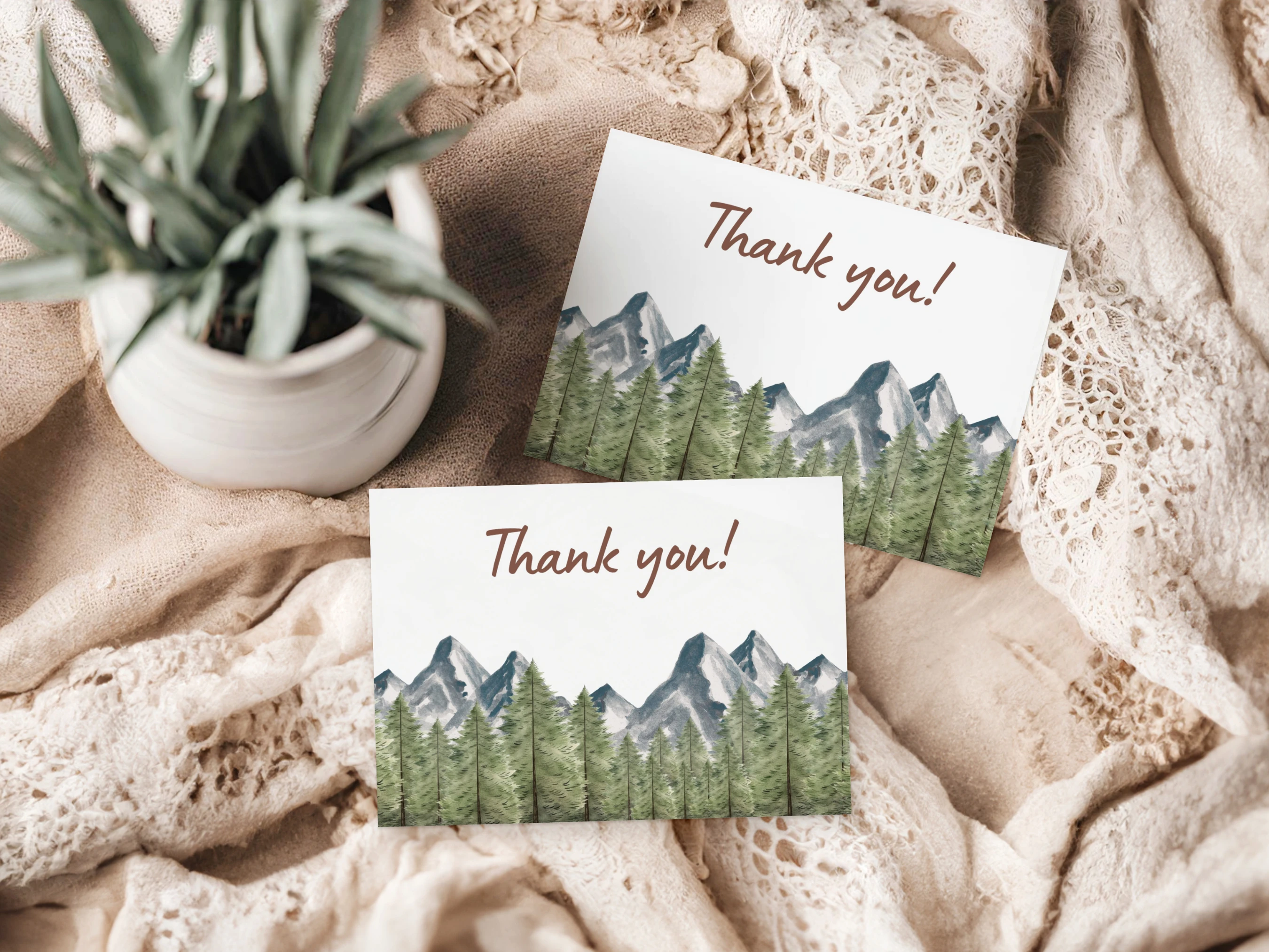 adventure awaits baby shower thank you card, woodland baby shower thank you note, adventure theme thank you card printable, woodland baby shower thank you template, editable baby shower thank you card Canva