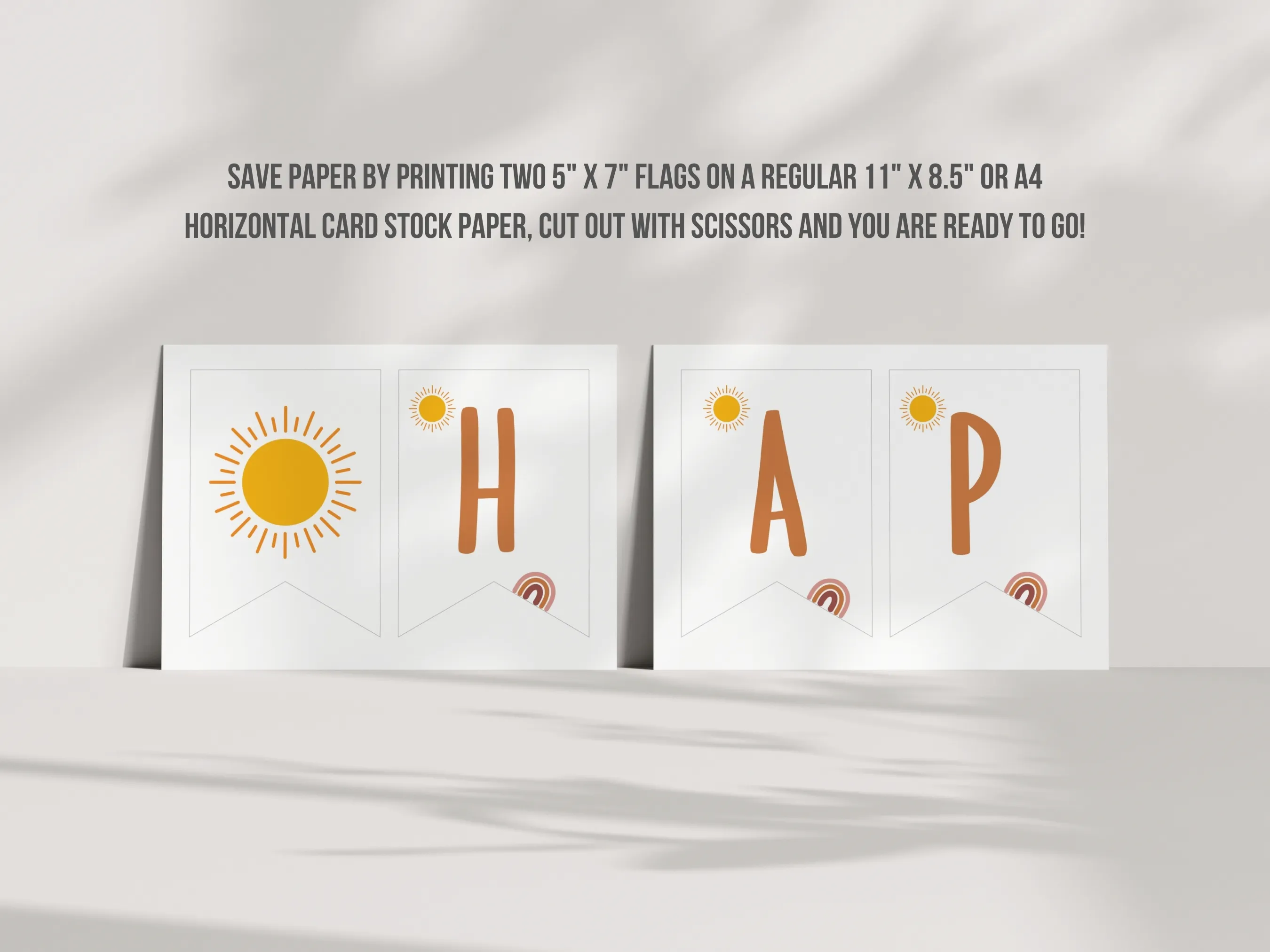 Sunshine Birthday Party Happy Birthday Banner | First Trip Around The Sun Birthday Bunting | 1st Birthday Girl Wall Banner | Editable Canva Template | Digital Download
