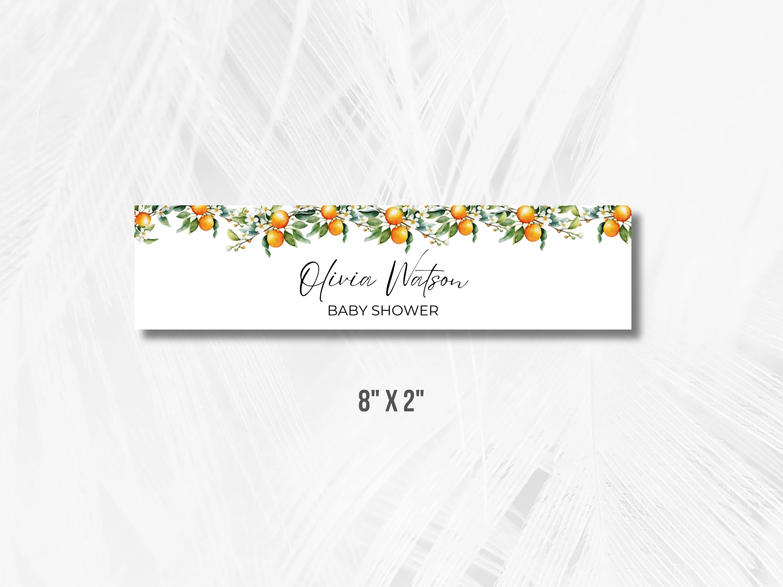 Little Cutie Baby Shower Water Bottle Label | Orange Baby Shower Bottle Sticker | Editable Canva Template | Digital Download