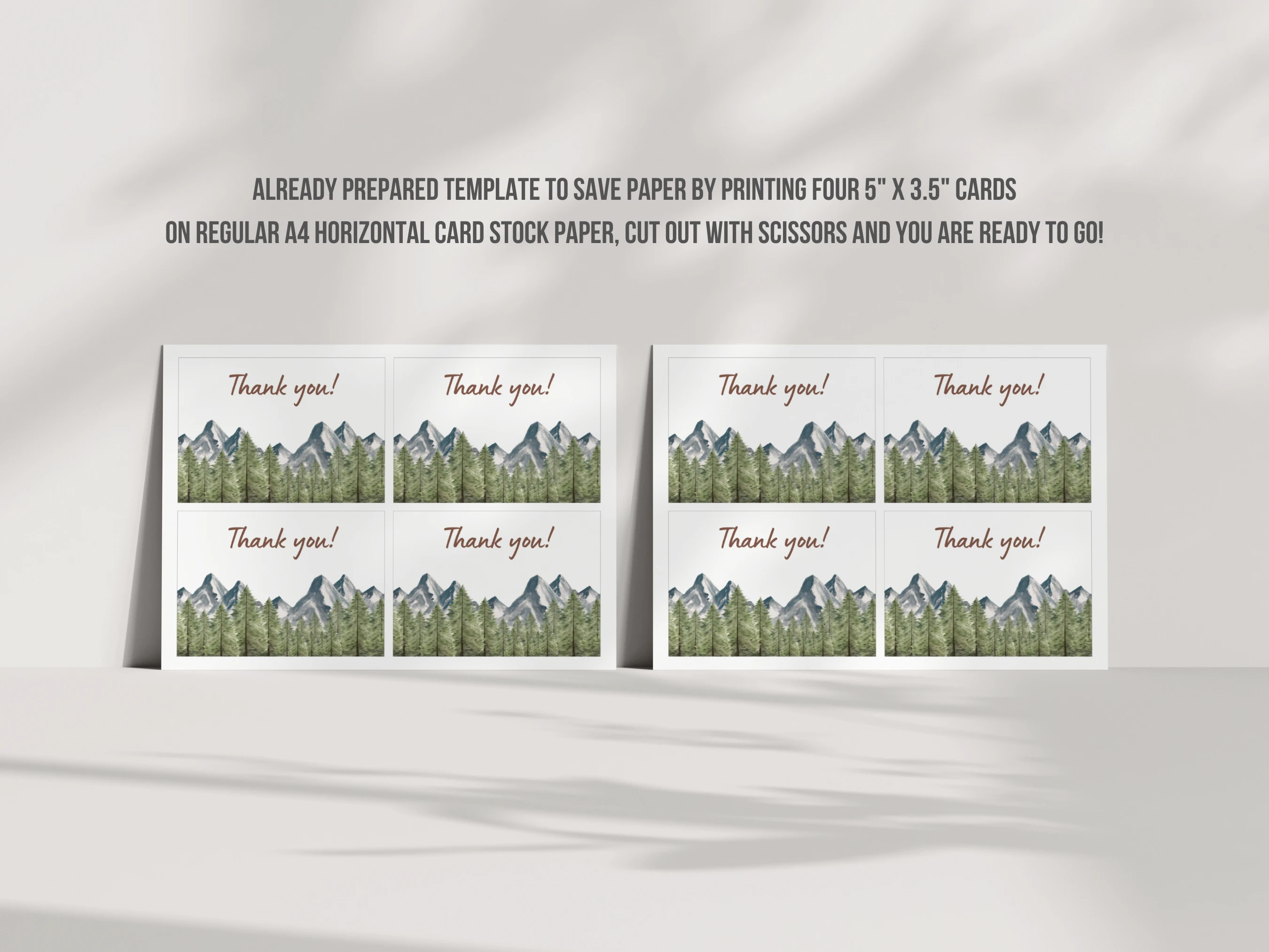 Adventure Awaits Baby Shower Thank You Card | Woodland Baby Shower Thank You Note | Editable Canva Template | Digital Download