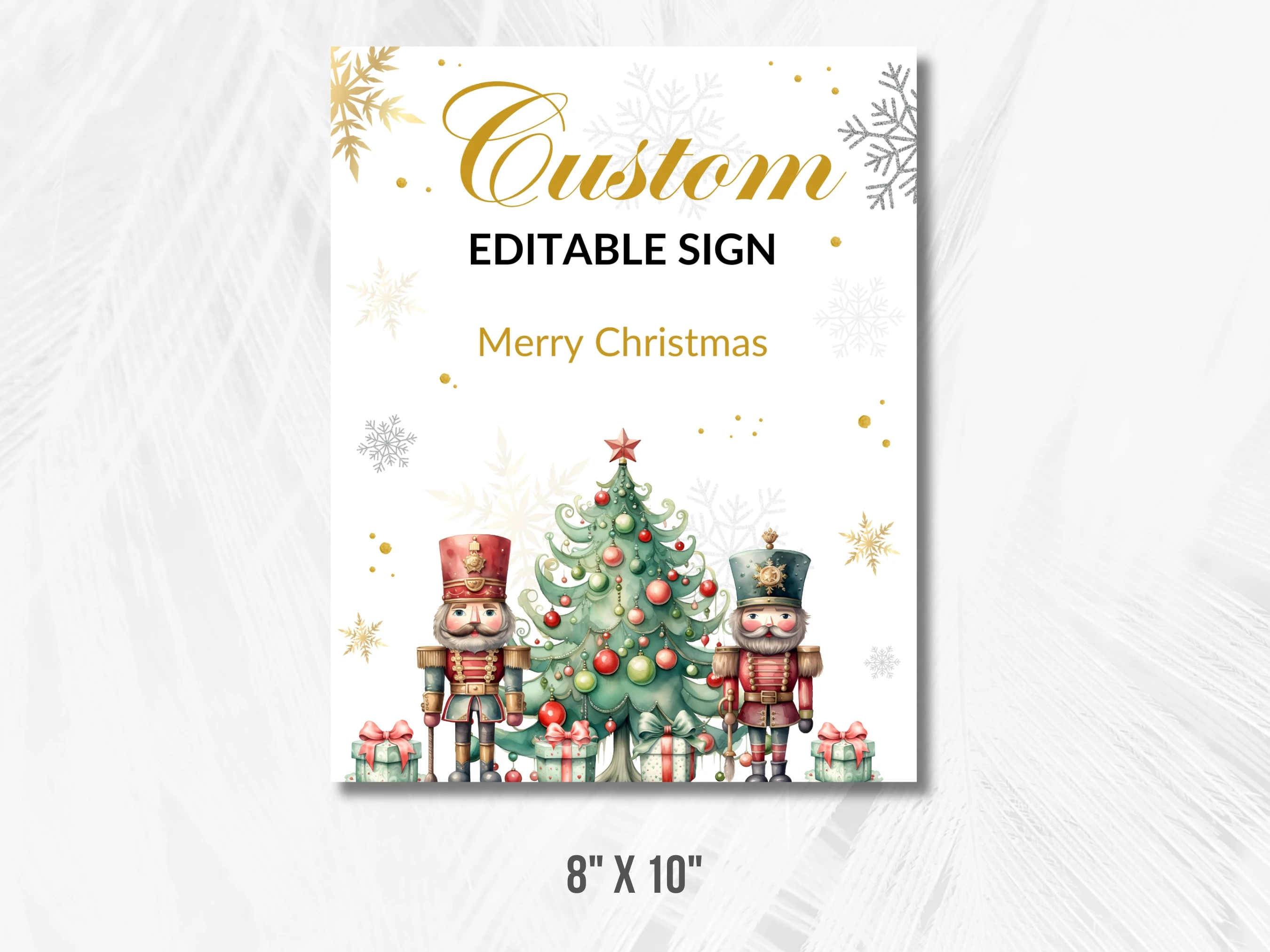 Personalized Nutcracker Christmas Sign | Custom Holiday Table Decor | Editable Canva Template | Digital Download