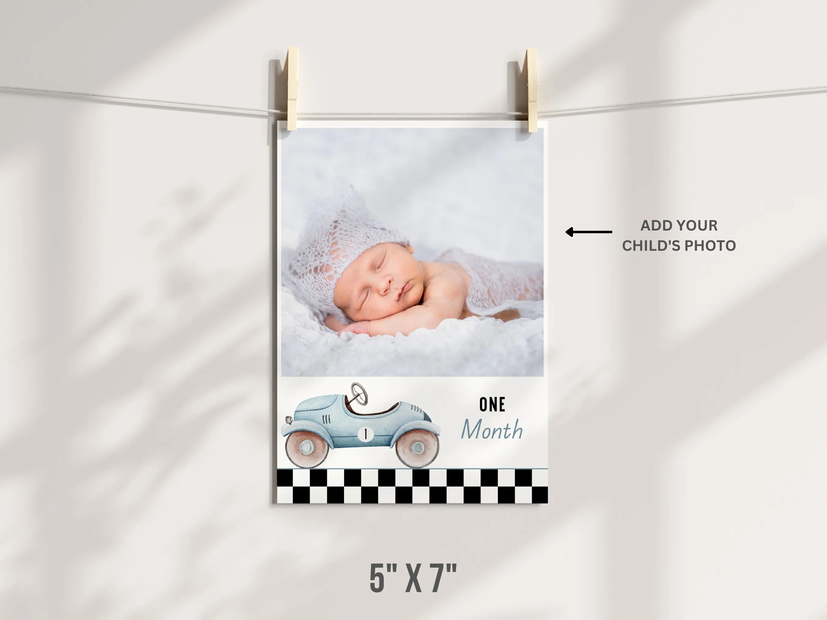 Fast One 1st Birthday Photo Banner | Monthly Milestone Race Car Theme | Editable Canva Template | Digital Download