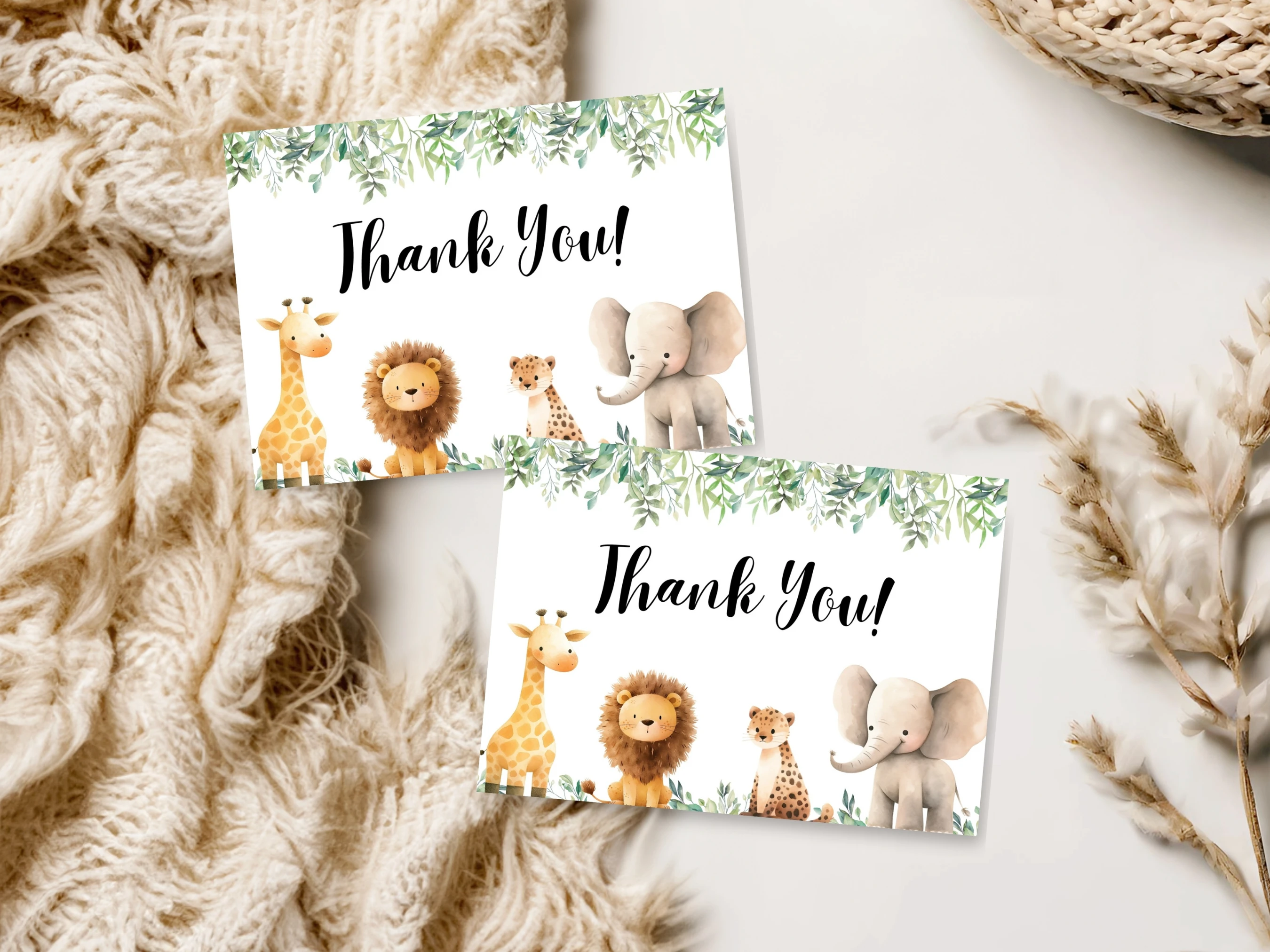Safari Baby Shower Invitation Set | Jungle Animals Wild One Starter Pack | Editable Canva Template | Digital Download