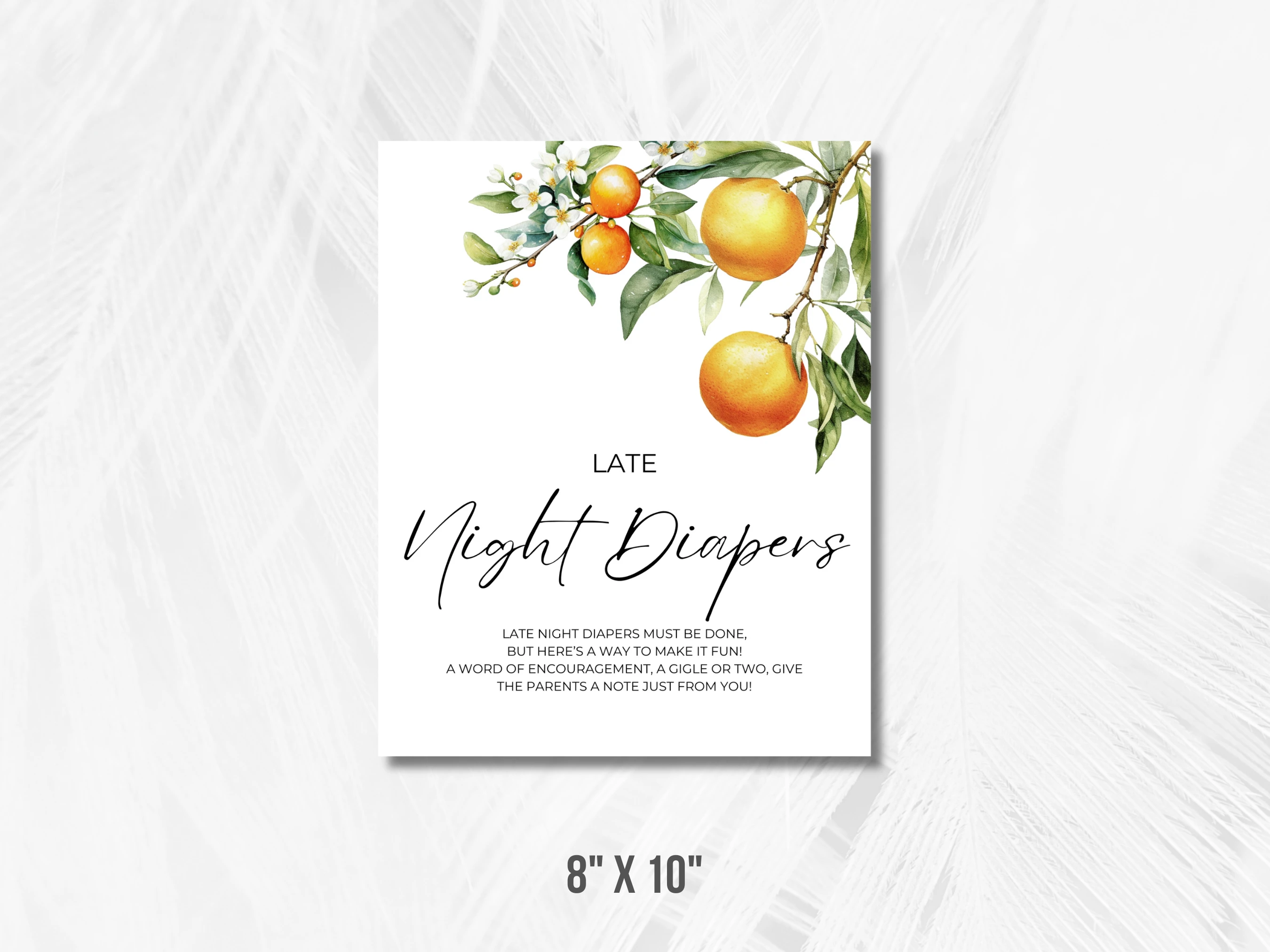 Little Cutie Baby Shower Table Signs | Orange Late Night Diapers Sign | Pacifier Hunt Sign | Editable Canva Template | Digital Download