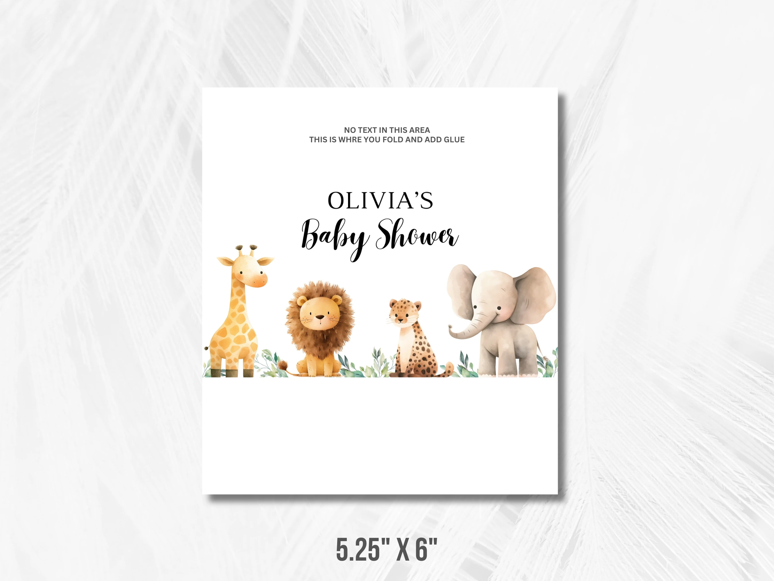 Safari Baby Shower Chocolate Wrapper | Jungle Animals Candy Bar Label | Editable Canva Template | Digital Download