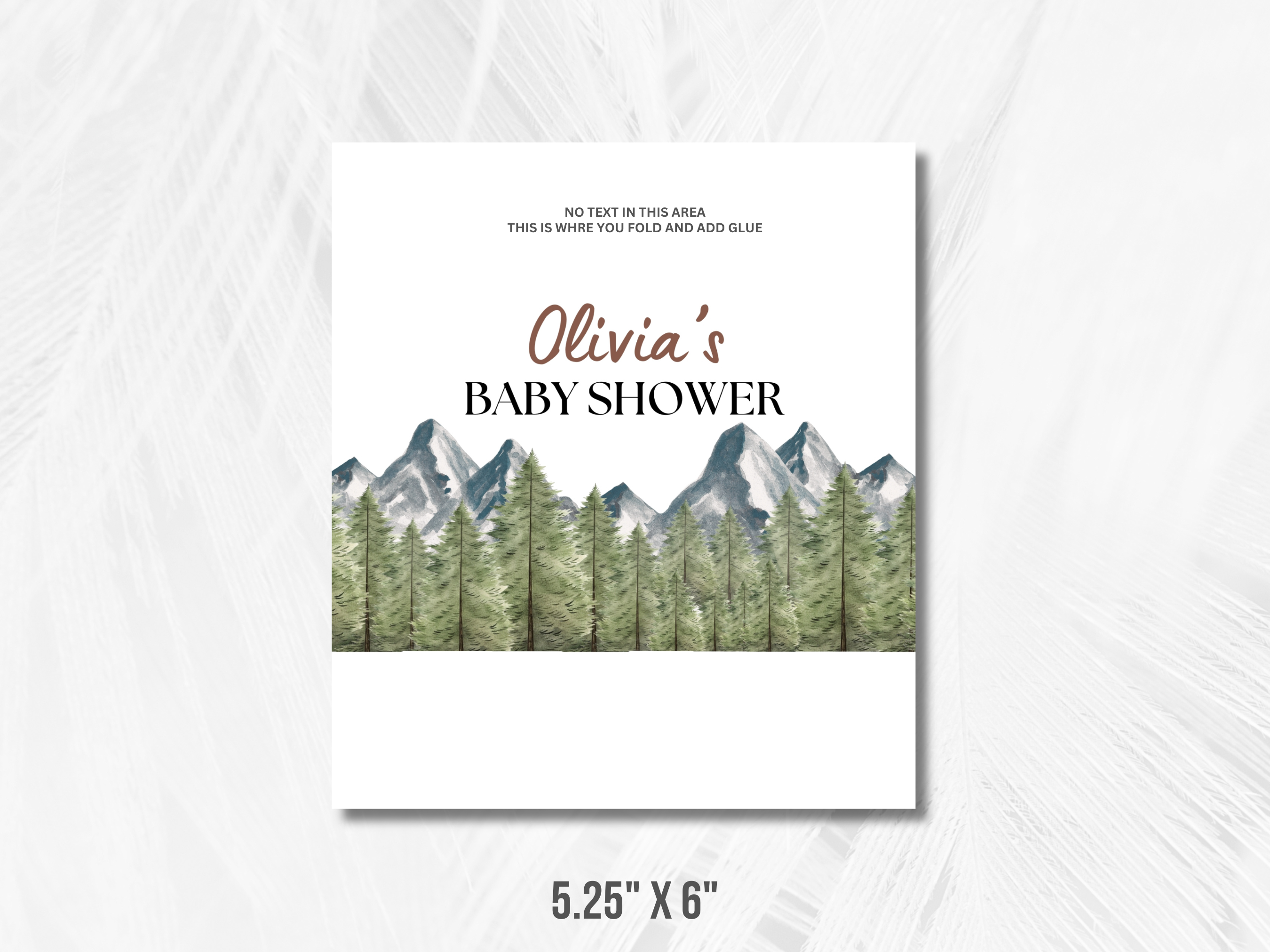 Adventure Awaits Baby Shower Chocolate Wrapper | Woodland Candy Bar Label | Editable Canva Template | Digital Download