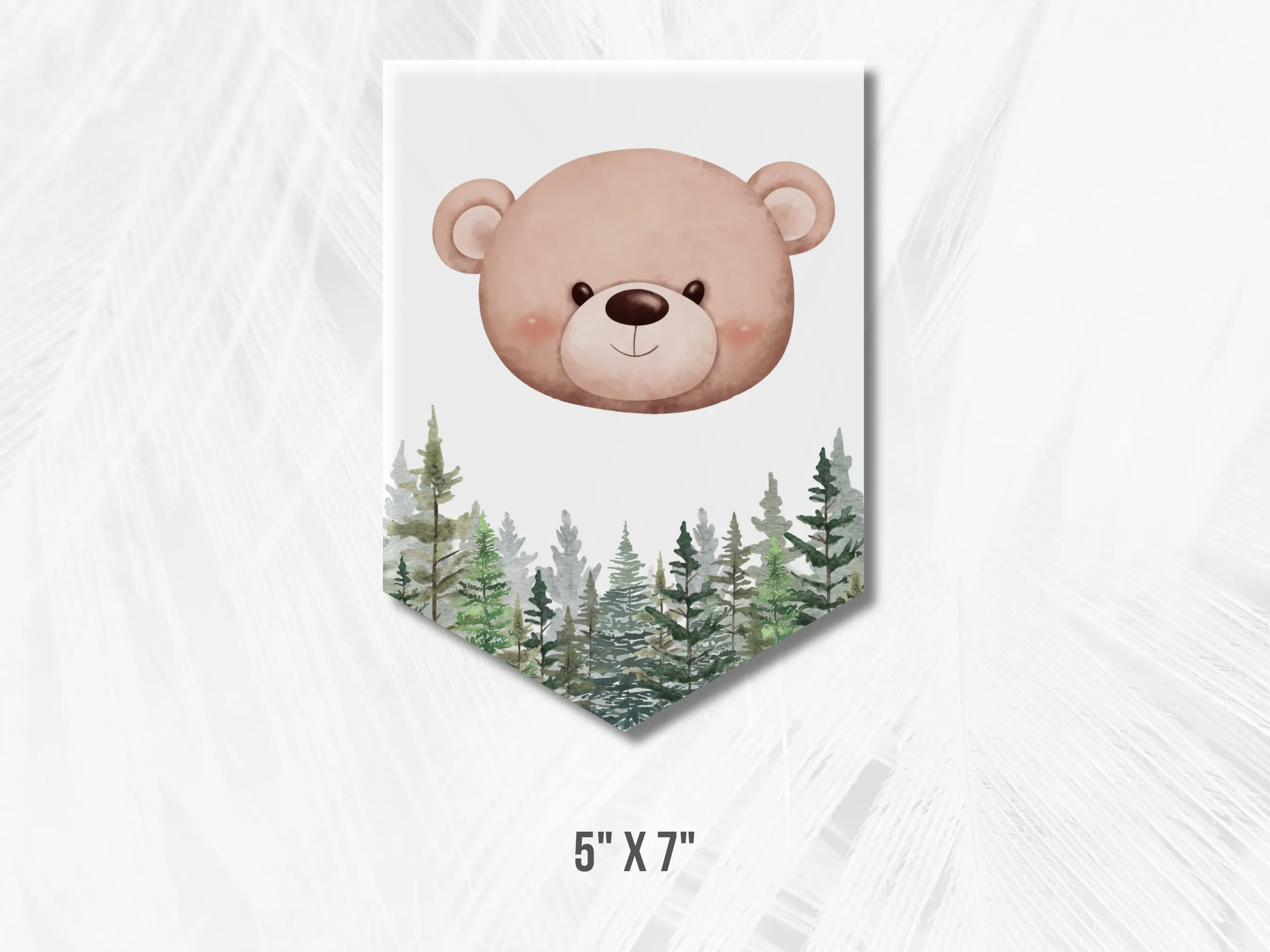 Brown Bear Birthday High Chair Banner | Woodland “One” Birthday Banner | Editable Canva Template | Digital Download