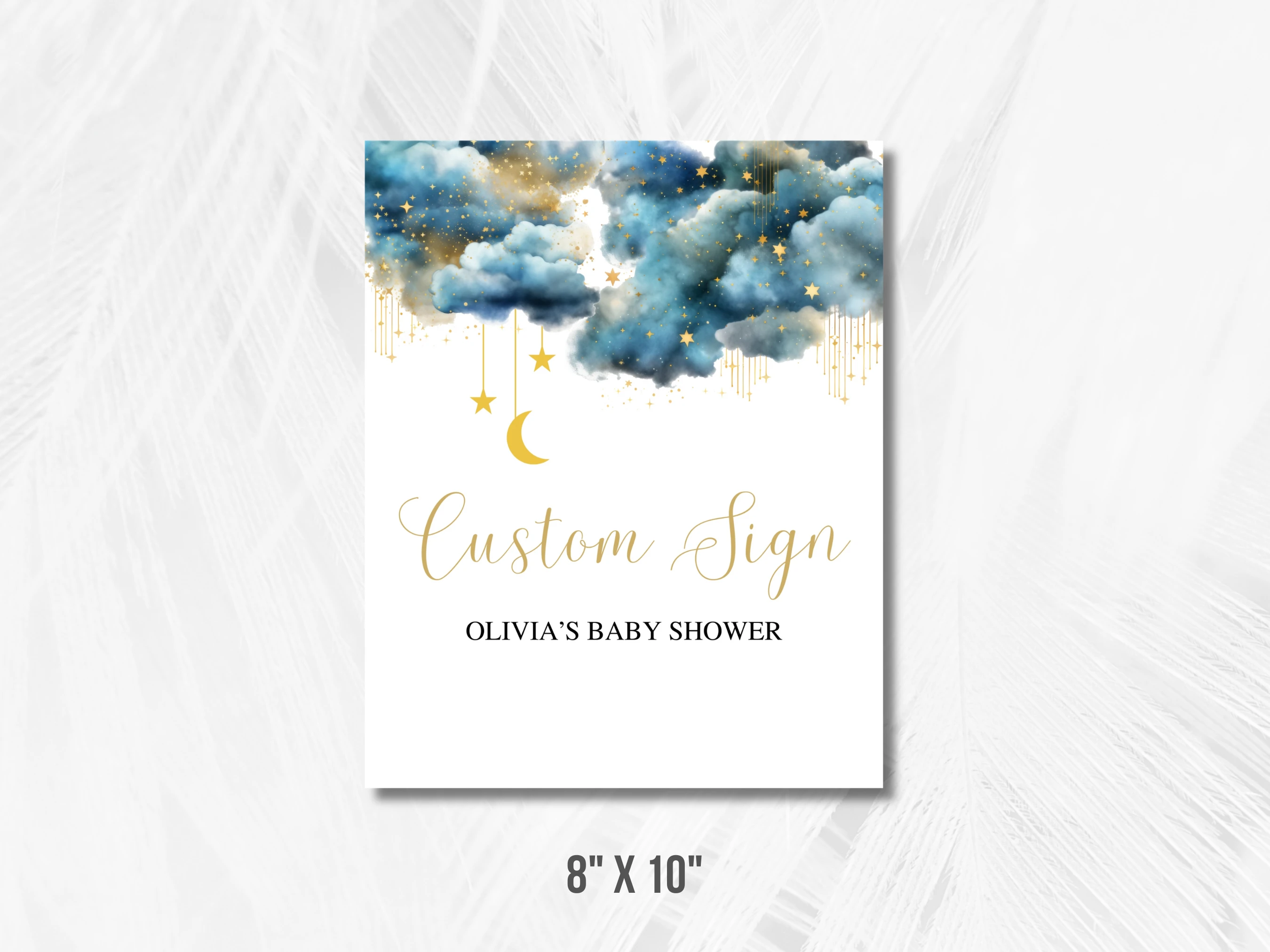 Twinkle Little Star Baby Shower Table Sign | Over The Moon Late Night Diapers | Pacifier Hunt Sign | Editable Canva Template | Digital Download