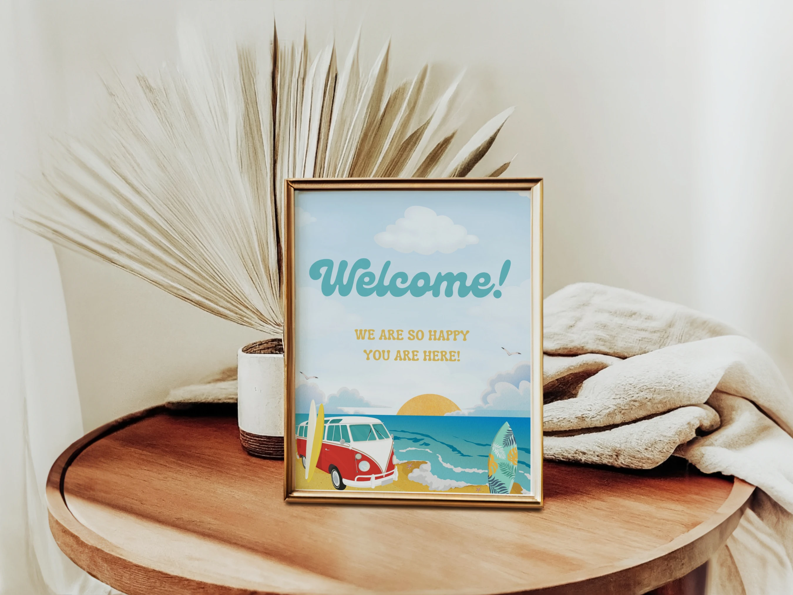 Beach Baby Shower Table Signs | Baby On Board Late Night Diapers | Pacifier Hunt Sign | Editable Canva Template | Digital Download