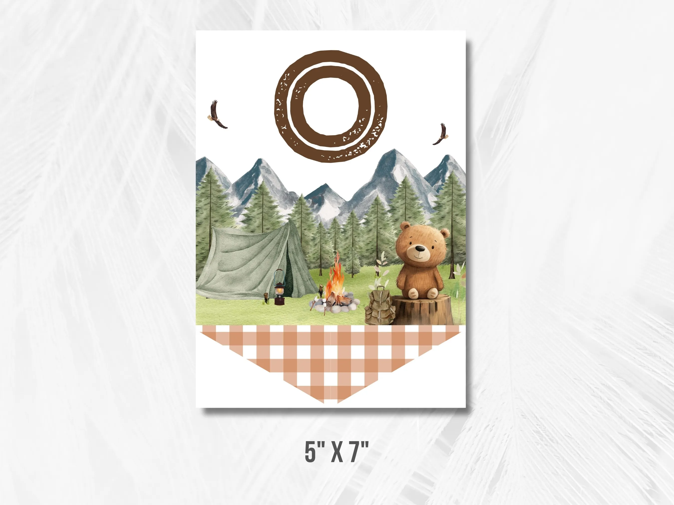One Happy Camper High Chair Banner | Woodland Birthday Party ONE Banner | Editable Canva Template | Digital Download