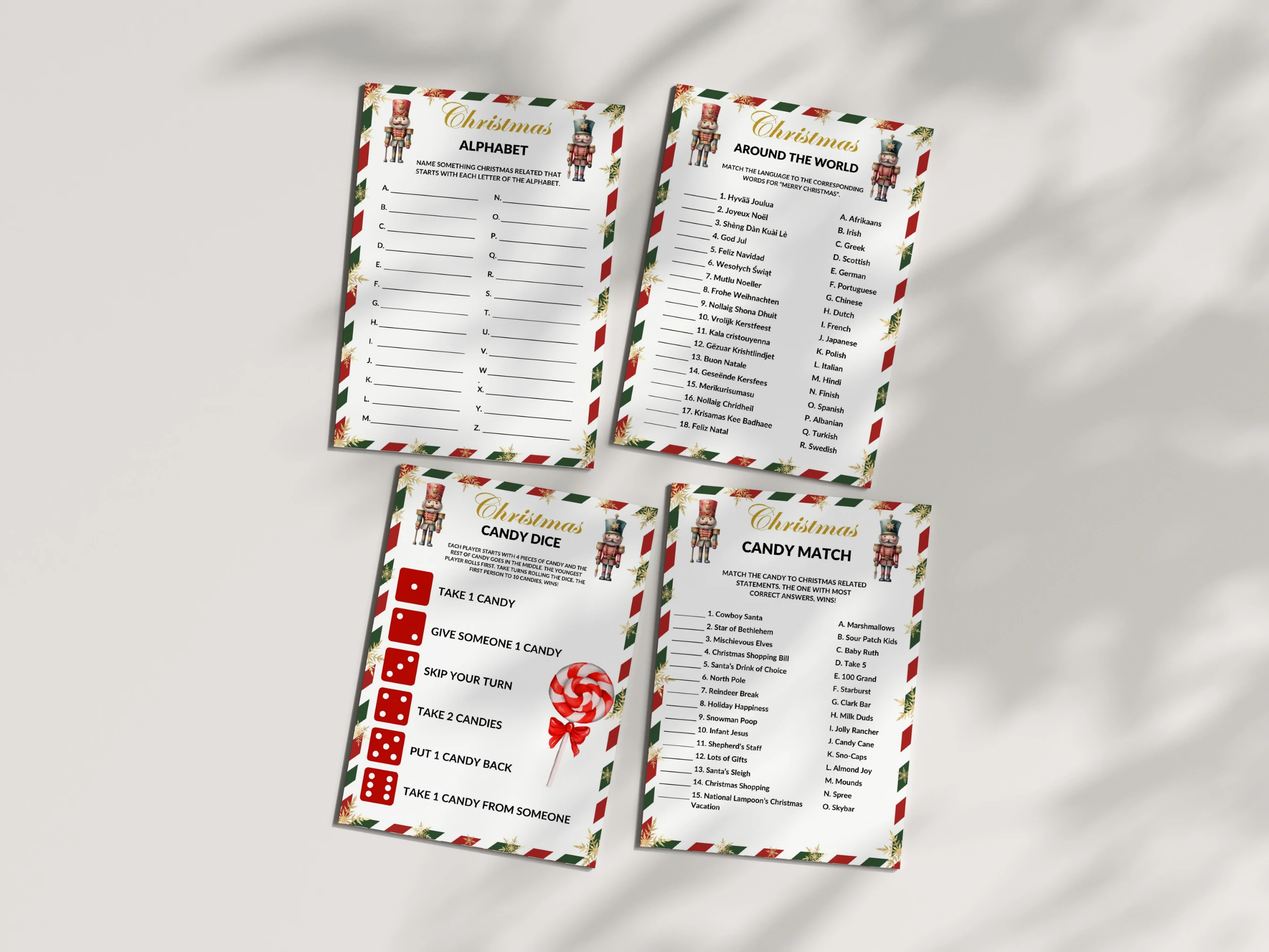 Nutcracker Christmas Games Bundle | 20 Printable Family Party Games | Ready-to-Print Games | Digital Download