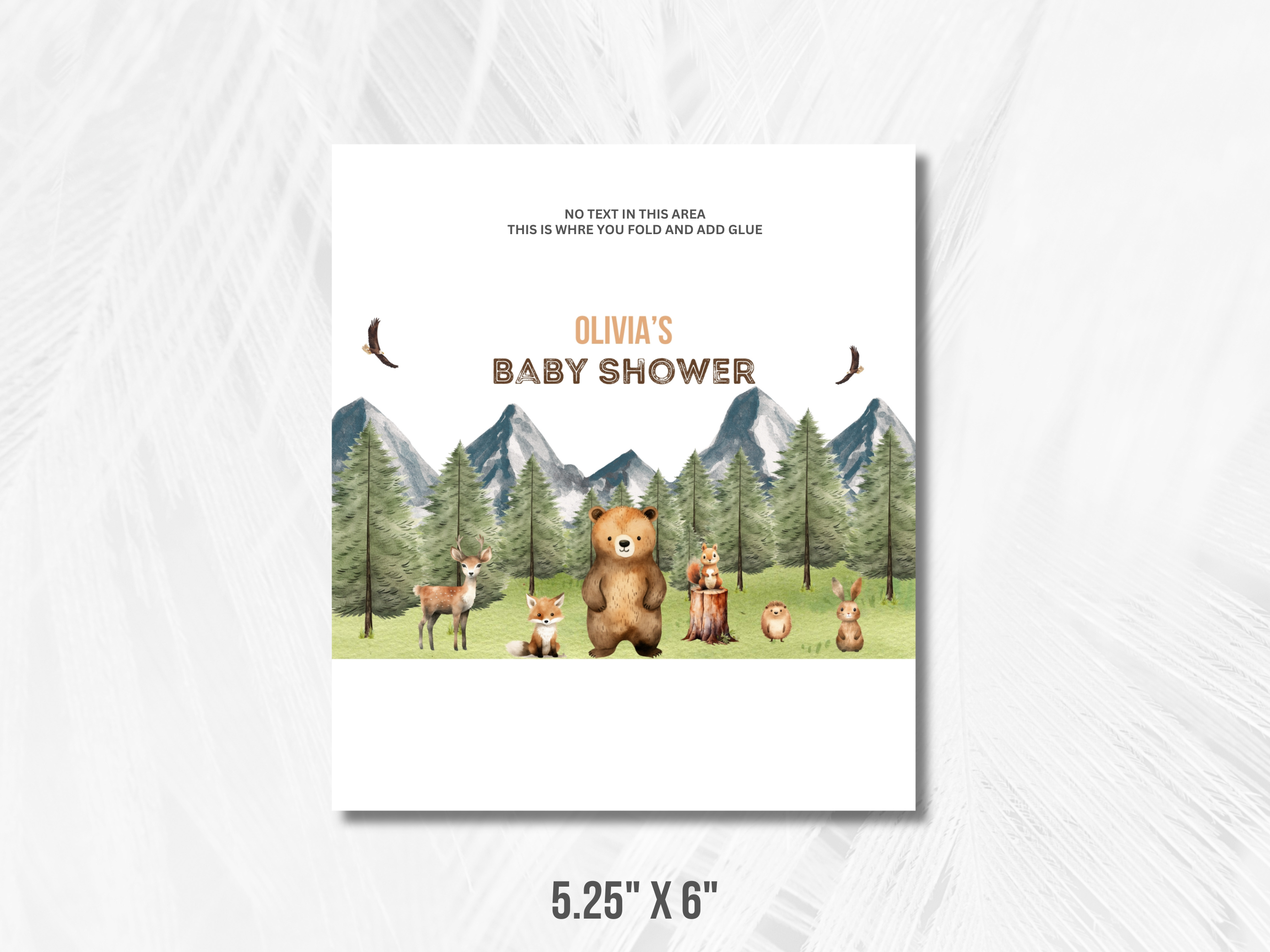 Forest Animals Baby Shower Chocolate Wrapper | Woodland Candy Bar Label | Editable Canva Template | Digital Download