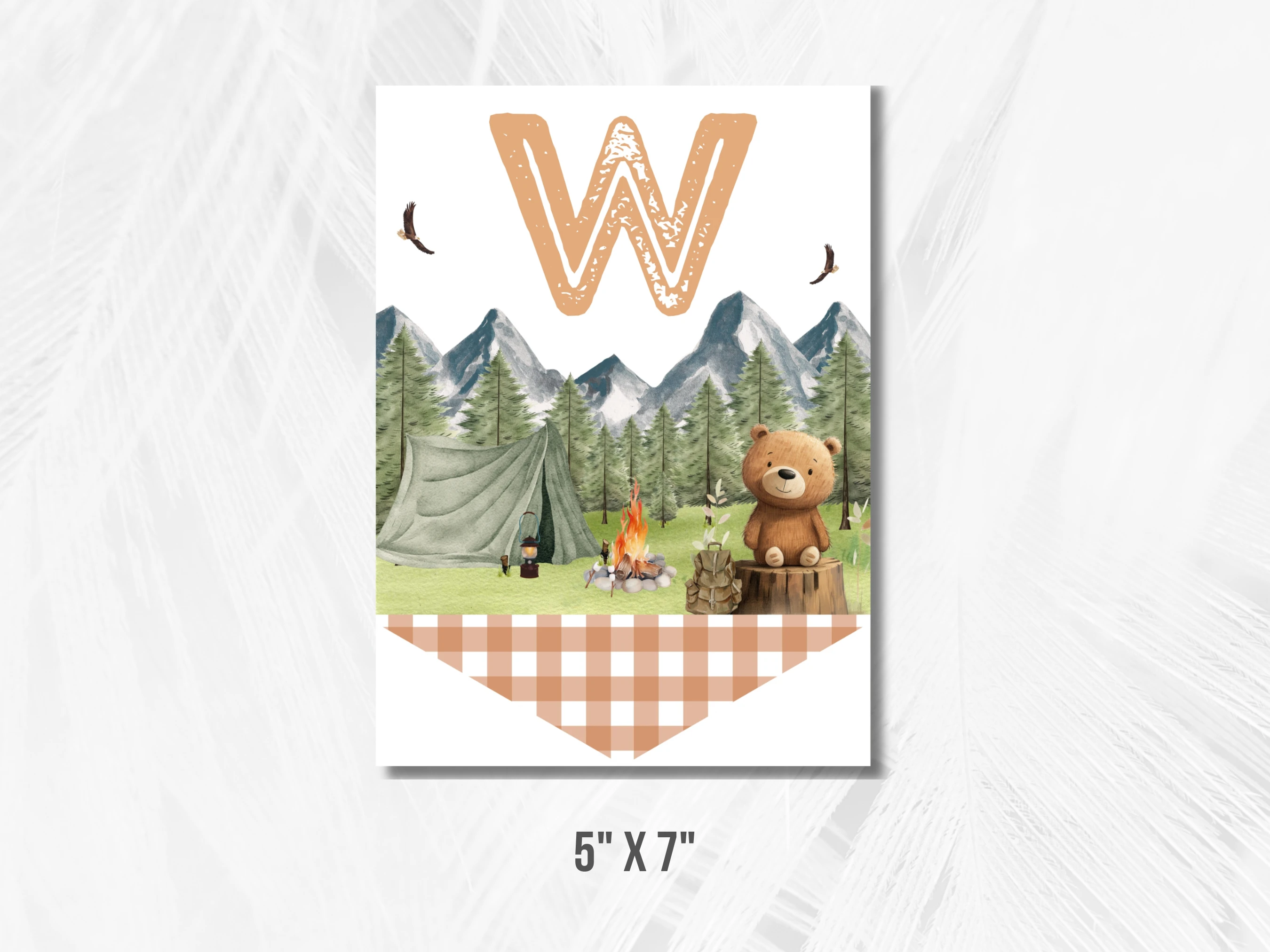 Little Camper Baby Shower Wall Banner | Adventure Awaits Woodland Baby Shower Welcome Garland | Editable Canva Template | Digital Download