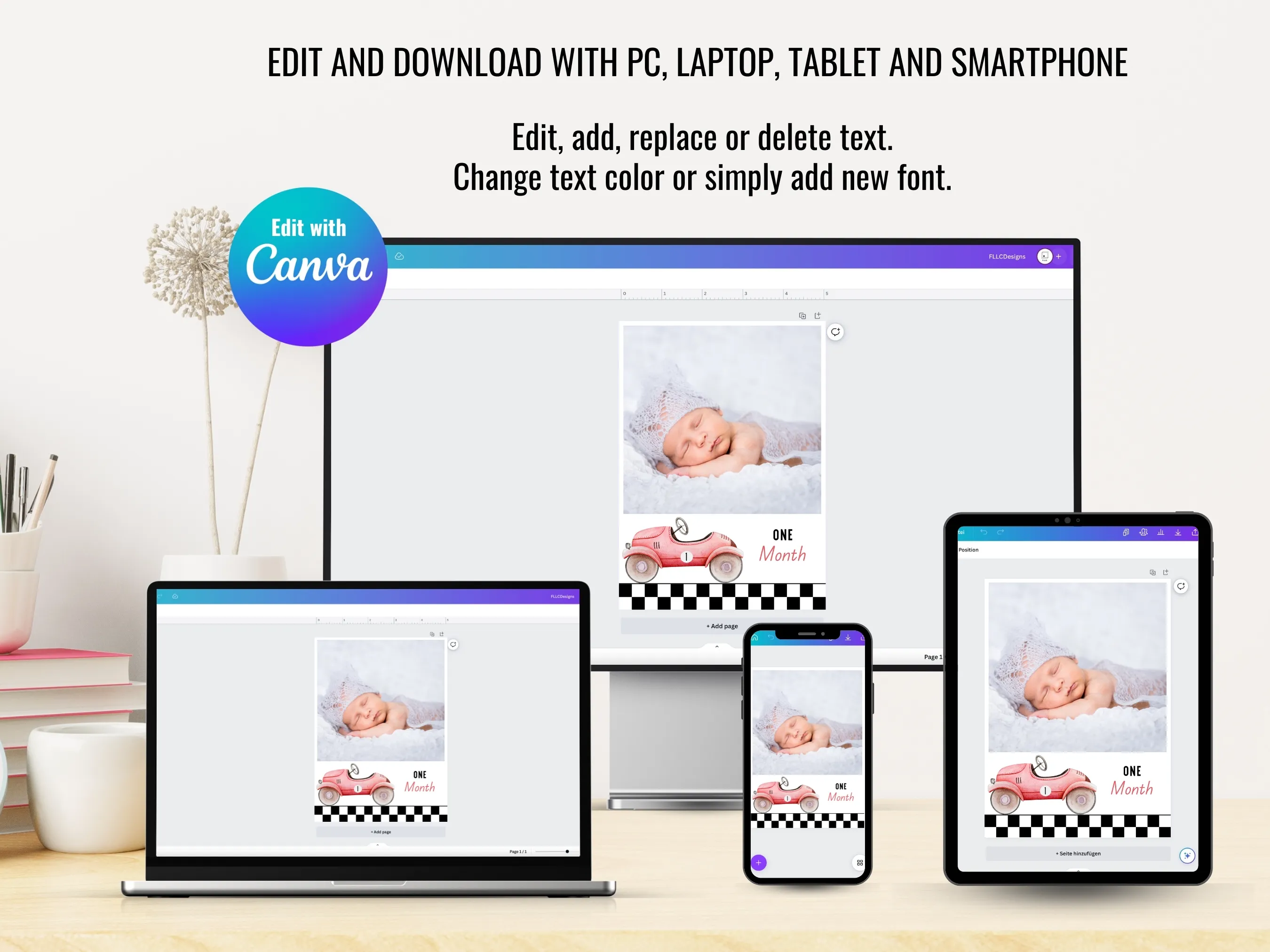 Fast One Birthday Photo Banner | Red Race Car Birthday Milestone Banner | Editable Canva Template | Digital Download
