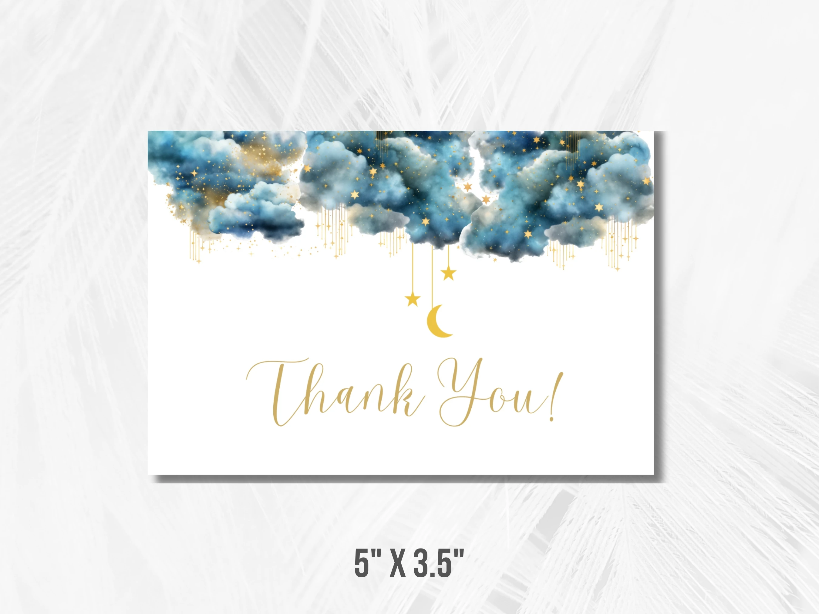 Twinkle Little Star Baby Shower Thank You Card | Over The Moon Baby Shower Thank You Note | Editable Canva Template | Digital Download