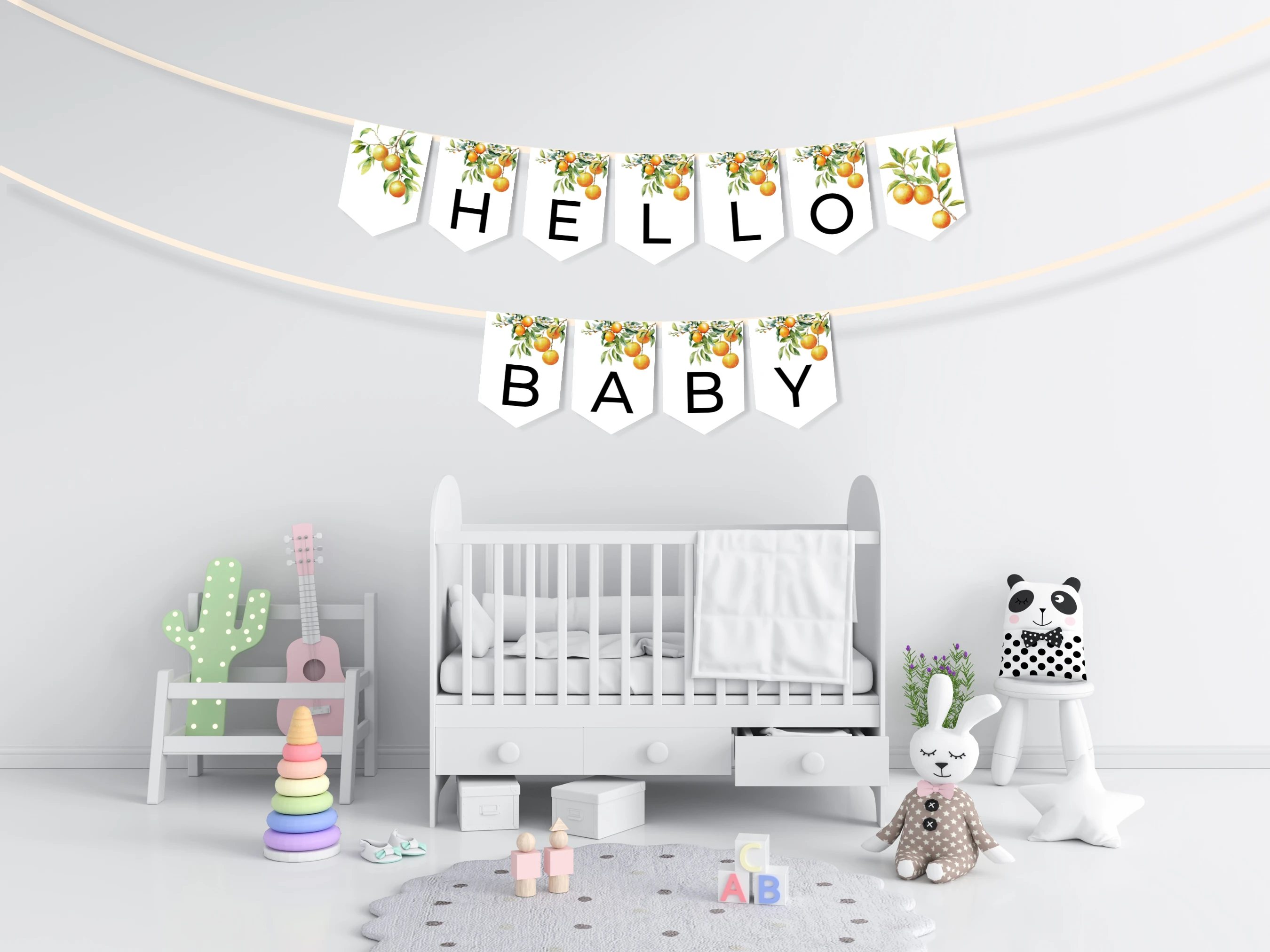 little cutie baby shower banner, orange baby shower welcome garland, clementine baby shower banner printable, baby shower decorations banner, editable baby shower banner Canva