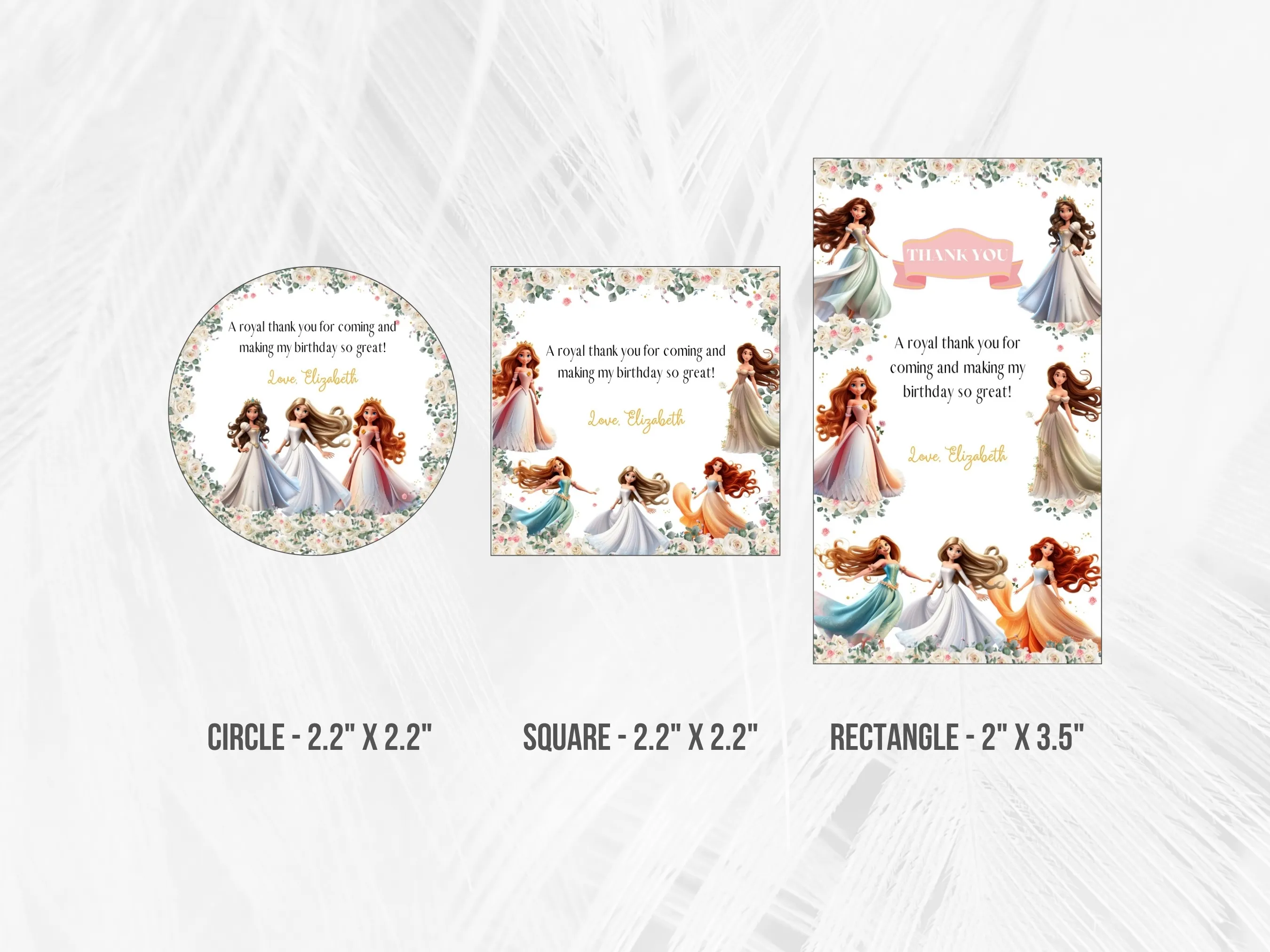 Princess Birthday Favor Tags | Royal Party Thank You Labels | 1st Birthday Gift Tags | Editable Canva Template | Digital Download