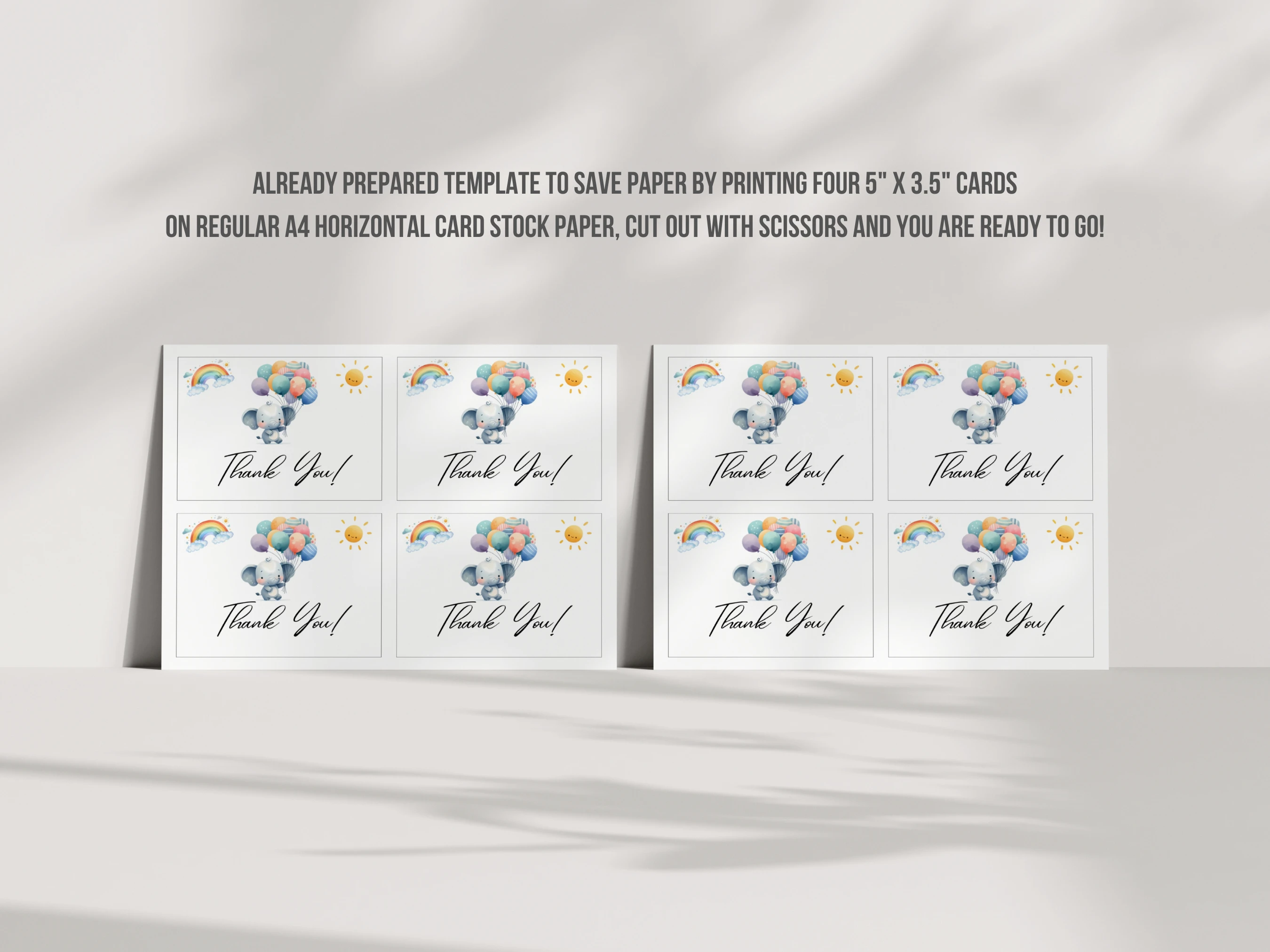 Elephant Baby Shower Thank You Card | Little Peanut Baby Shower Thank You Note | Editable Canva Template | Digital Download
