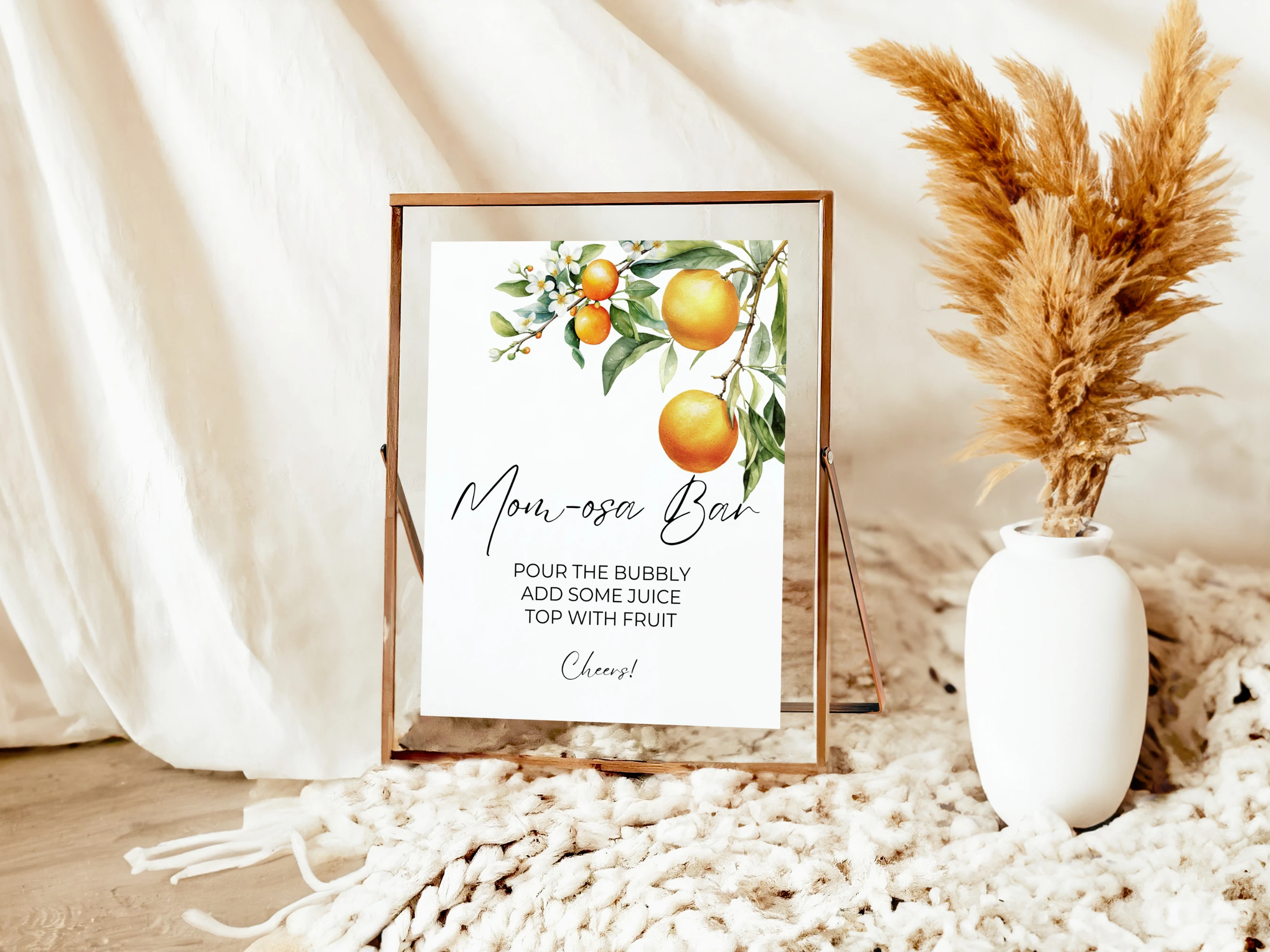 Little Cutie Baby Shower Table Signs | Orange Late Night Diapers Sign | Pacifier Hunt Sign | Editable Canva Template | Digital Download